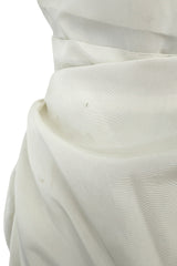 Prettiest 1950s Fred Perlberg Strapless Ivory Dress w Gathered Back Skirting & Net Cotton Muslin Underskirts