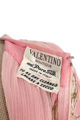 Gorgeous Spring 1974 Valentino Ad Campaign Shell Print Pink Silk Chiffon Top & Silk Twill Skirt Set