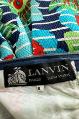 1972 Lanvin by Jules-Francois Crahay Printed Silk Jersey & Waffle Weave Low Back Dress