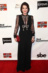 Prettiest 2017 Gucci by Alessandro Michele Black Dress w Lace Sleeves & Iridescent Crystal Bow Detailing