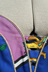 Iconic Spring 1992 Versace by Gianni Versace Jeans Couture Floral Print Full Skirt Halter Mini Dress