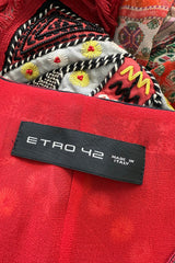 Spring 2020 Etro by Veronica Etro Runway Look 29 Printed Silk Chiffon Dress w Beaded & Embroidered Bodice