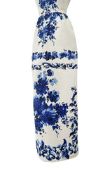 Valentino Fall 2013 by Maria Grazia Chiuri & Pierpaolo Piccioli Strapless Blue & White Dress
