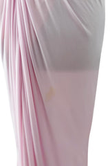 2005 Roberto Cavalli Pale Pink Silk Jersey Plunge Dress w Trained Back