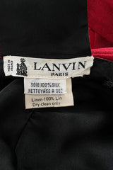 Numbered Spring 1984 Lanvin by Jules-Francois Crahay Runway Red Lined Dress w Open Bow Back