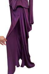 Rare Fall 2007 Christian Dior by John Galliano Runway Look 43 Purple Hammered Silk Top Skirt Dress Set