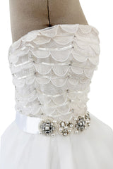 Pretty Fall 2011 Oscar de la Renta Runway White Tulle, Sequin & Rhinestone Dress