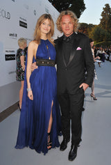 Exceptional Fall 2010 Emilio Pucci by Peter Dundas Look 42 Blue Silk Chiffon Caped Dress