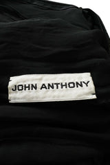 Fall 1975 John Anthony Couture Runway Sample Dress W Black Hand Beading