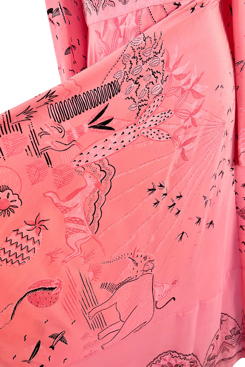 Spring 2017 Valentino by PierPaolo Piccioli Runway Look 12 Zandra Print Pink Silk Dress