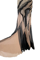 Spring 2001 Jean Louis Scherrer Haute Couture Look 22 Runway Sample Beaded Silk Chiffon & Net Dress