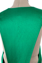 Outstanding Fall 2001 Versace by Donatella Versace Runway Look 54 Green Silk Bias Cut Dress