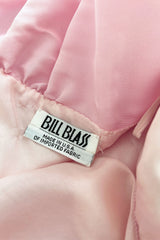 Dreamy Early 1980s Bill Blass Pale Pink Silk One Shoulder Dress w Full Slightly Trained Skirt