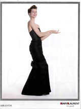 Spring 1987 Yves Saint Laurent Strapless Dotted Silk Net Dress w Rhinestone Detail & Full Lower Skirts