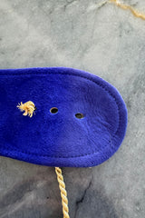 Rare 1980s Jan Faulkner Hand Made Blue Suede Mini Dress & Matching Belt