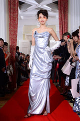 Limited Edition 2012 Vivienne Westwood Red Carpet Capsule Collection Silver Sequin Strapless Dress