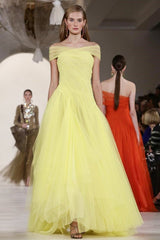 Magical Spring 2015 Ralph Lauren Purple Label Runway Look 48 Yellow Net Dress