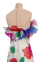 Iconic Spring 1984 Hubert de Givenchy Haute Couture Runway Silk Chiffon Strapless Dress & Coat Set