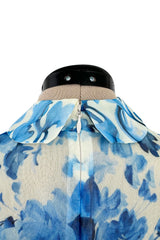 Pre-Fall 2020 Valentino by Pierpaolo Piccioli Runway Look 3 Blue & White Silk Organza Dress