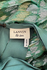 Outstanding Spring 2014 Lanvin by Alber Elbaz Runway Metallic Green & Gold Dress w Ribbon Detailing