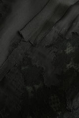 Beautiful 1990s Original Valentino Haute Couture Black Silk Dress w Handmade Lace Detailing