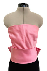 Gorgeous & Chic Fall 1984 Givenchy by Hubery de Givenchy Haute Couture Strapless Pink Silk & Black Velvet Dress