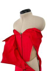 Spring 2012 Vivienne Westwood Runway Look 48 Red Silk Tulle Corset Dress w Full Netted Skirt