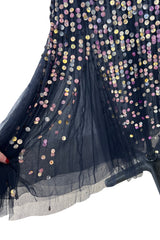 Dreamy Cruise 2006 Chanel by Karl Lagerfeld Weightless Blue Silk Tulle Dress w Iridescent Sequins