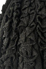 Exceptional Spring 1988 Christian Lacroix Demi-Couture Luxe Label Black Pouf Dress w Attached Shoulder Piece