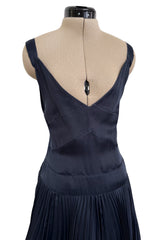 Spring 2000 Chanel by Karl Lagerfeld Haute Couture Runway Blue Organza Silk Dress & Jacket