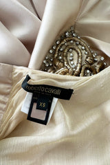 Dreamy 2004 Roberto Cavalli Pale Pink & Copper / Gold Wire Embellished Dress