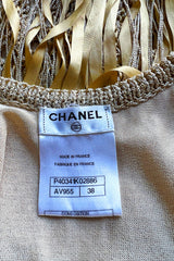 Dreamiest Cruise 2011 Chanel by Karl Lagerfeld Gold Ribbon & Metallic Gold Cord Knit Dress