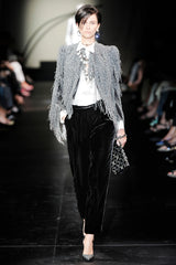 Incredible Fall 2009 Giorgio Armani Prive Haute Couture Runway Look 10 Silk Fringed Jacket