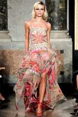 Spectacular Spring 2012 Emilio Pucci by Peter Dundas Runway Look 14 Pink Print Dress w Multi Layered Skirt