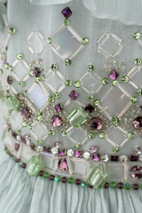 Spectacular Cruise 2009 Christian Dior by John Galliano Soft Pastel Blue-Green Ruffle Dress w Beading