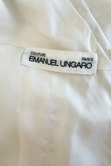 Spring 1988 Emanuel Ungaro Haute Couture Ivory Silk, Silk Net & Dotted Tulle One Shoulder Trained Mini Dress