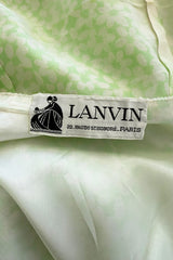 Dreamy Spring 1974 Lanvin by Jules-Francois Crahay Pale Green Floral Print One Shoulder Dress