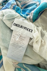 Resort 2011 Emilio Pucci by Peter Dundas Deliberately Faded & Lightly Tie Dyed Feather Light Silk Cotton Blue Print Dress