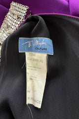 Rare Fall 2001 Thierry Mugler Runway Purple Silk Crepe Dress w the Most Incredible Open Cuts Outs