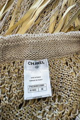 Outstanding Cruise 2011 Chanel by Karl Lagerfeld Runway Look 36 Gold Ribbon & Metallic Gold Cord Knit Dress