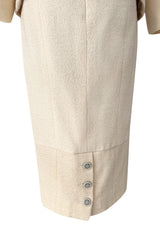 Cruise 2012 Chanel by Karl Lagerfeld Runway Look 8 Ivory Suit w Jewels, Sequin Details & Silver Thread