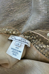 Dreamy Spring 2019 Oscar de la Renta by Laura Kim & Fernando Garcia Runway Look 57 Gold Silver Bead Caftan Dress