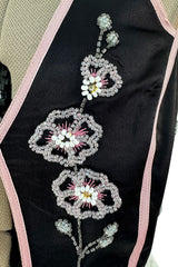 Rare Spring 1977 Bill Gibb "Flowers & Lace" Collection Beaded Halter Ruffle Dress
