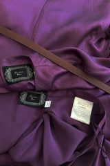 Rare Fall 2007 Christian Dior by John Galliano Runway Look 43 Purple Hammered Silk Top Skirt Dress Set