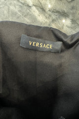 Versace Fall 2006 Black Silk & Sequin Plunge Dress - 14-14.5" W
