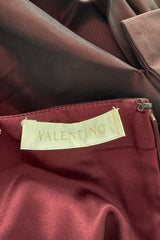 Gorgeous Fall 2005 Original Valentino Runway Look 67 Deep Oxblood Silk Dress w Tiered Ruffle Skirting