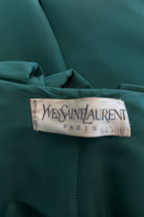 Fall 1988 Yves Saint Laurent Haute Couture Runway Look 79 Strapless Dress w Bows & Matching Cape