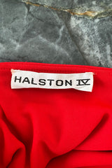 Amazing 1970s Halston Red Jersey Halter Neck Jumpsuit w Open Bare Back & Ultra Wide Legs