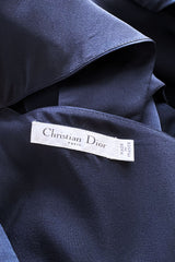 c2014 Christian Dior by Raf Simons Blue Silk Faille Dress w Pink Floral Embroidery & Beads