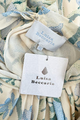 Prettiest Resort 2020 Luisa Beccaria Runway Look 24 Blue & Ivory Silk Chiffon Dress